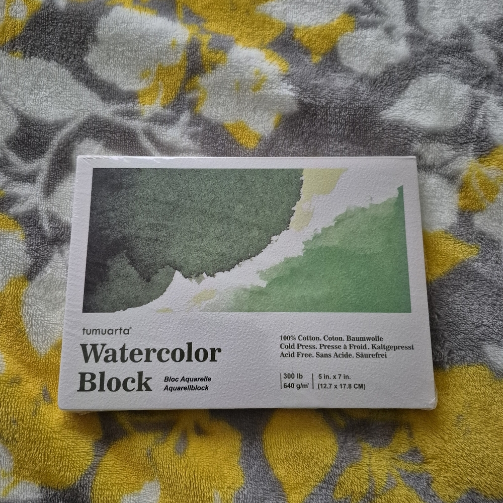 Watercolor Block - Green and White
